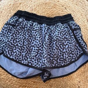 LuLuLemon Leopard Print Women's Shorts - Blue and Black